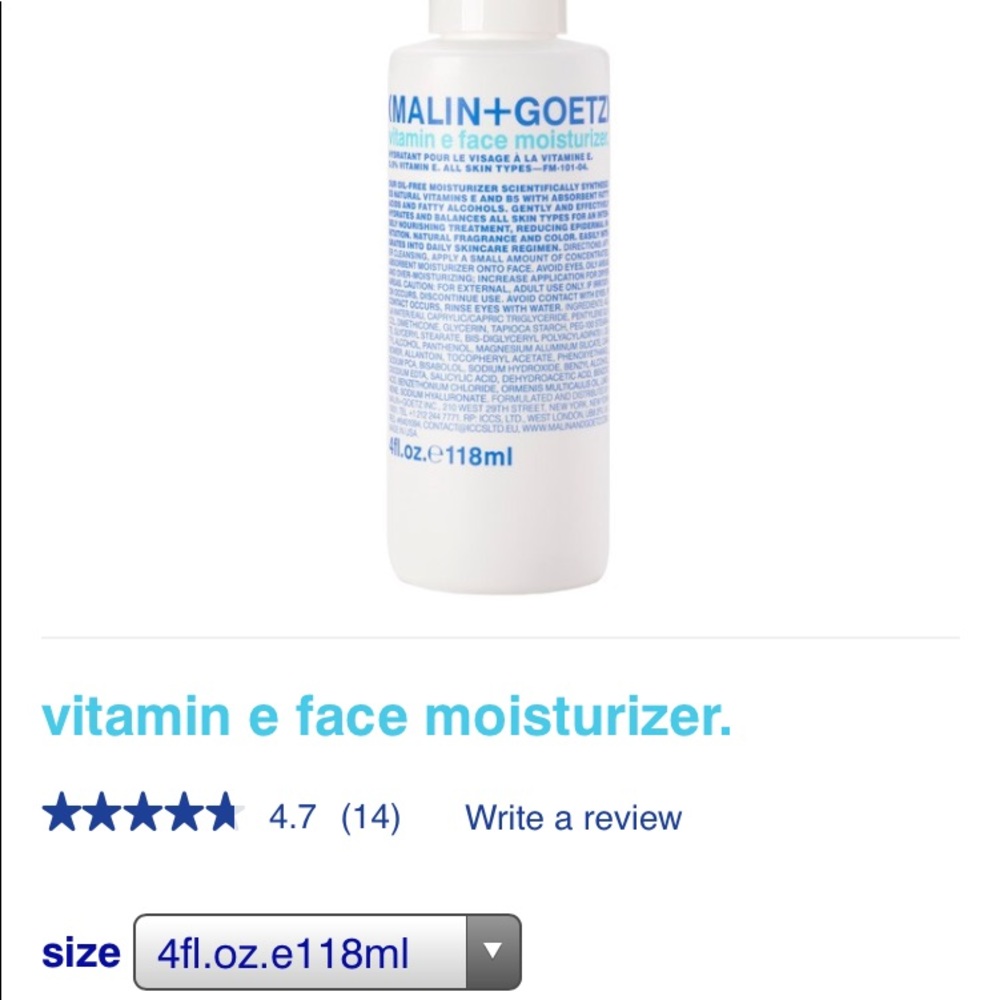 Malin+Goetz Vitamin E Face Moisturizer